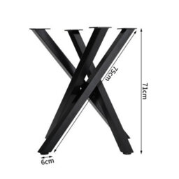 Living And Home Black Criss Cross Metal Table Legs For Diy Coffee Table Dining Table - thumbnail 6