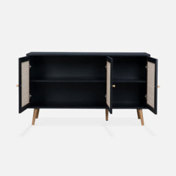 Sweeek - 120Cm Sideboard Cabinet With Wooden Effect Black 120X39X70 Cm - Boheme - thumbnail 3