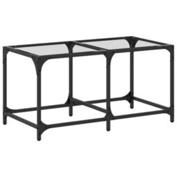 Walplus Coffee Table With Transparent Glass Top 78.5X40X40 Cm Steel - thumbnail 2