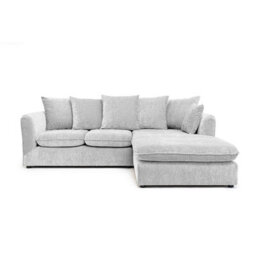 Abakus Direct Lucas Water Repellent Velvet Chenille Right Facing Corner Sofa In Silver