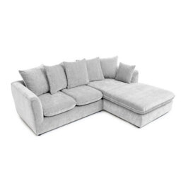 Abakus Direct Lucas Water Repellent Velvet Chenille Right Facing Corner Sofa In Silver - thumbnail 4