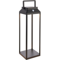 450mm Solar Powered Outdoor Table Lamp - Warm White Led - Textured Black - thumbnail 1