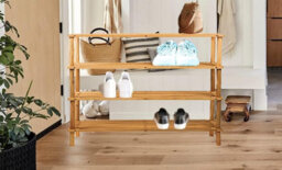 Aamen Freestanding 4 Tier Bamboo Shoe Rack Strong Heavy Duty Durable Wooden Shoe Rack - thumbnail 5