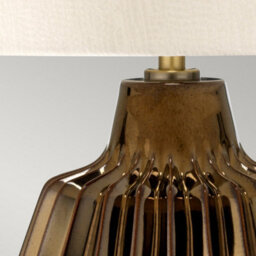 Luminosa Lighting Elstead Newham 1 Light Small Table Lamp, Bronze Ceramic , Pearl Shade, E27 - thumbnail 3