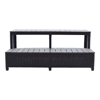 Canadian Spa Company Brown Rattan Rectangular Straight Step (D)114Cm (H)55Cm - image 1