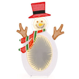 Costway Lighted Christmas Snowman 2D Xmas Decoration W/2 Infinity Tunnel Lights - thumbnail 1
