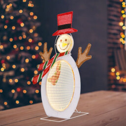 Costway Lighted Christmas Snowman 2D Xmas Decoration W/2 Infinity Tunnel Lights - thumbnail 4
