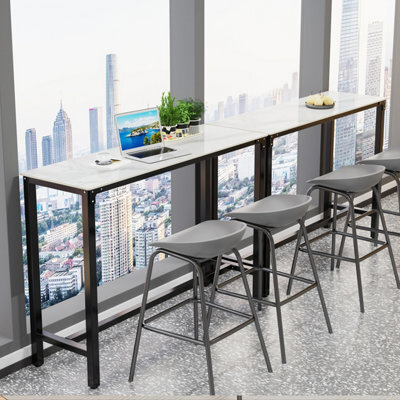 Fativo L120Xw40Xh105Cm Sintered Stone Marble Heavy Duty Kitchen Table Bar Table Pub Dining High Table - image 1
