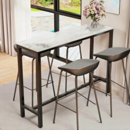 Fativo L120Xw40Xh105Cm Sintered Stone Marble Heavy Duty Kitchen Table Bar Table Pub Dining High Table - thumbnail 9