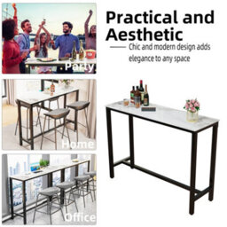Fativo L120Xw40Xh105Cm Sintered Stone Marble Heavy Duty Kitchen Table Bar Table Pub Dining High Table - thumbnail 4