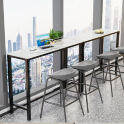 Fativo L120Xw40Xh105Cm Sintered Stone Marble Heavy Duty Kitchen Table Bar Table Pub Dining High Table