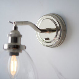Luminosa Lighting Luminosa Hansen Dome Wall Lamp Bright Nickel Plate, Clear Glass, 1X E14 - thumbnail 6