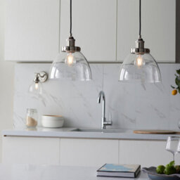 Luminosa Lighting Luminosa Hansen Dome Wall Lamp Bright Nickel Plate, Clear Glass, 1X E14 - thumbnail 4