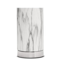 Lighting Supermarket Cylinder Grey Marble Effect Table Lamp With Ivory Pleat Shade - thumbnail 4