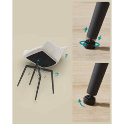 Modern Dining Armchair, Upholstered Velvet Kitchen Chair With Metal Legs, Cappuccino Beige And Ink Black - thumbnail 7