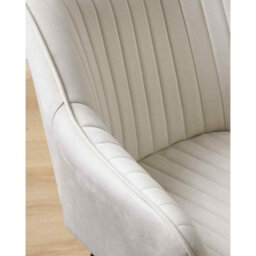 Modern Dining Armchair, Upholstered Velvet Kitchen Chair With Metal Legs, Cappuccino Beige And Ink Black - thumbnail 6
