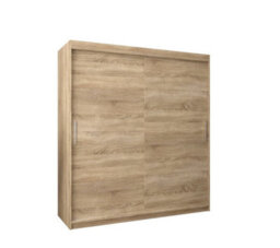 Arte Tokyo Contemporary 2 Sliding Door Wardrobe 9 Shelves 2 Rails Oak Sonoma Effect (H)2000mm (W)1800mm (D)620mm - thumbnail 1