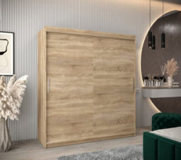 Arte Tokyo Contemporary 2 Sliding Door Wardrobe 9 Shelves 2 Rails Oak Sonoma Effect (H)2000mm (W)1800mm (D)620mm - thumbnail 2