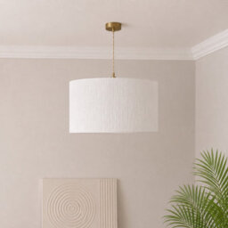CGC Lighting Cgc Ramona 46Cm White Ruffled Paper Large Round Drum Lampshade With Diffuser - thumbnail 3