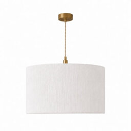 CGC Lighting Cgc Ramona 46Cm White Ruffled Paper Large Round Drum Lampshade With Diffuser - thumbnail 2