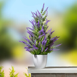 Tall Artificial Potted Lavender Plant, 58Cm - Indoor Or Outdoor Use - thumbnail 1