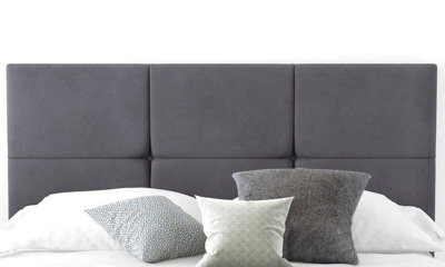 "Adore Designs 6-Cube Plush Velvet 6Ft Super King 20"" Headboard - Grey"