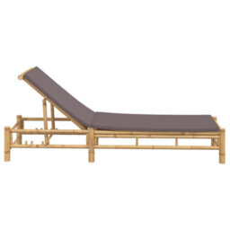 Berkfield Sun Lounger With Cushions 55X199X30 Cm Bamboo - thumbnail 5