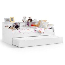Grace White Wooden Day Bed With Guest Bed Trundle Frame Only - 3Ft Single - thumbnail 4