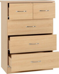 Seconique Nevada 4 Door 2 Drawer Mirrored Wardrobe Set Sonoma Oak 2 Man Del - thumbnail 6
