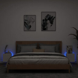 Berkfield Durable Tv Wall Cabinets With Led Lights 2 Pcs White 30.5X35X30 Cm - thumbnail 3