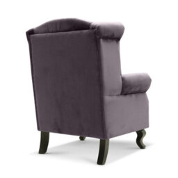 Velvet Wing Back Fireside Henley Chair Armchair With Buttons Dark Grey - thumbnail 6