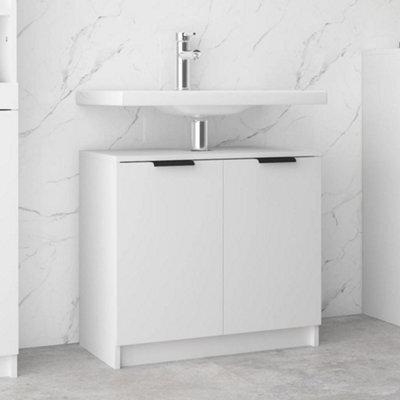 Berkfield Bathroom Cabinet White 64.5X33.5X59 Cm Engineered Wood - image 1