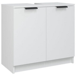 Berkfield Bathroom Cabinet White 64.5X33.5X59 Cm Engineered Wood - thumbnail 2