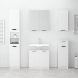 Berkfield Bathroom Cabinet White 64.5X33.5X59 Cm Engineered Wood - thumbnail 3
