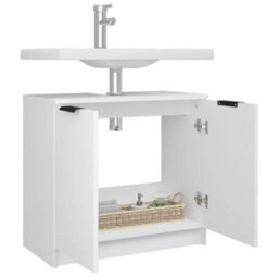 Berkfield Bathroom Cabinet White 64.5X33.5X59 Cm Engineered Wood - thumbnail 6