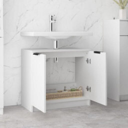 Berkfield Bathroom Cabinet White 64.5X33.5X59 Cm Engineered Wood - thumbnail 4