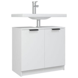 Berkfield Bathroom Cabinet White 64.5X33.5X59 Cm Engineered Wood - thumbnail 5