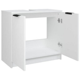 Berkfield Bathroom Cabinet White 64.5X33.5X59 Cm Engineered Wood - thumbnail 9