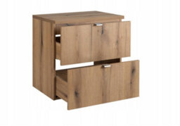 Impact Furniture Bathroom Vanity Unit Countertop Top Oak Sink Cabinet Without Basin Wall Hung Drawers 600mm Worktop Slim Narrow Storage Nova - thumbnail 4