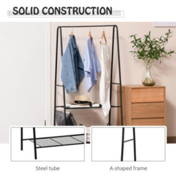 Homcom A Shaped Clothes Rack Garment Hanger Hanging Rail 2-Tier Shelving Metal - thumbnail 5