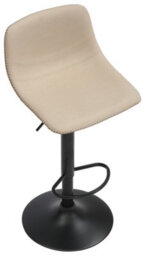 Lamboro Antico Faux Leather Kitchen Bar Stool, Matt Black Stem & Base, Adjustable Gas Lift With Backrest, Breakfast Bar Stool - Cream - thumbnail 6