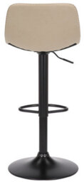 Lamboro Antico Faux Leather Kitchen Bar Stool, Matt Black Stem & Base, Adjustable Gas Lift With Backrest, Breakfast Bar Stool - Cream - thumbnail 3