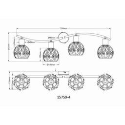 Luminosa Lighting Luminosa Mika Ceiling Spotlight Bar Matt Black 4X E14 - thumbnail 6