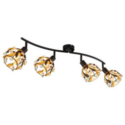 Luminosa Lighting Luminosa Mika Ceiling Spotlight Bar Matt Black 4X E14