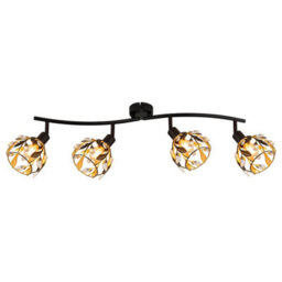 Luminosa Lighting Luminosa Mika Ceiling Spotlight Bar Matt Black 4X E14 - thumbnail 3