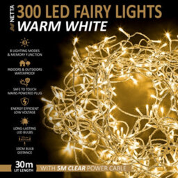 Netta 300Led 30M Fairy String Lights With Clear Cable - Warm White Christmas Tree Lights - thumbnail 2