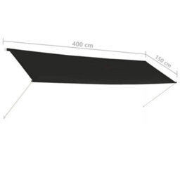 Walplus Retractable Awning Garden Sun Shade Canopy Gazebo For Back Door, Porch, Patio 400X150 Cm Anthracite - thumbnail 8