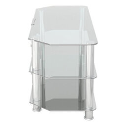 "Avf Classic 1M Glass Corner Tv Stand With Cable Management For Tvs Up To 50"" - Clear & Chrome" - thumbnail 3