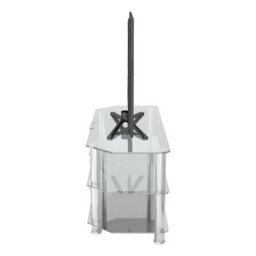 "Avf Classic 1M Glass Corner Tv Stand With Cable Management For Tvs Up To 50"" - Clear & Chrome" - thumbnail 6