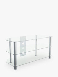 "Avf Classic 1M Glass Corner Tv Stand With Cable Management For Tvs Up To 50"" - Clear & Chrome" - thumbnail 7